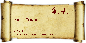 Hesz Andor névjegykártya