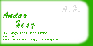 andor hesz business card
